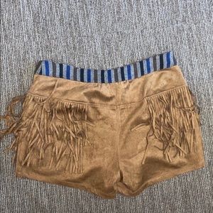 Love Riche Suede Fringe Shorts